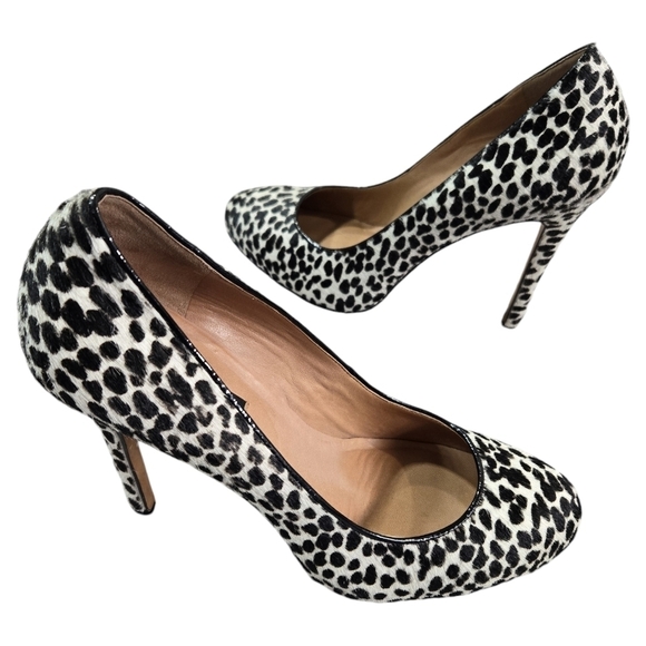 Ann Taylor Cheetah Print Calf Hair Leather Stiletto Pumps Evening Flirty Party - Picture 1 of 10